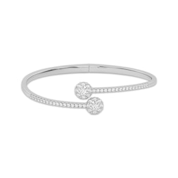 Multi-Diamond Cuff Bracelet 1-1/2 ct tw 14K White Gold 18&quot;