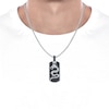 Thumbnail Image 2 of Men's Black Diamond Dragon Dog Tag Necklace 1 ct tw Sterling Silver 22&quot;