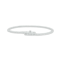 Diamond Tennis Bracelet with Magnetic Clasp 1 ct tw 10K White Gold 7&quot;