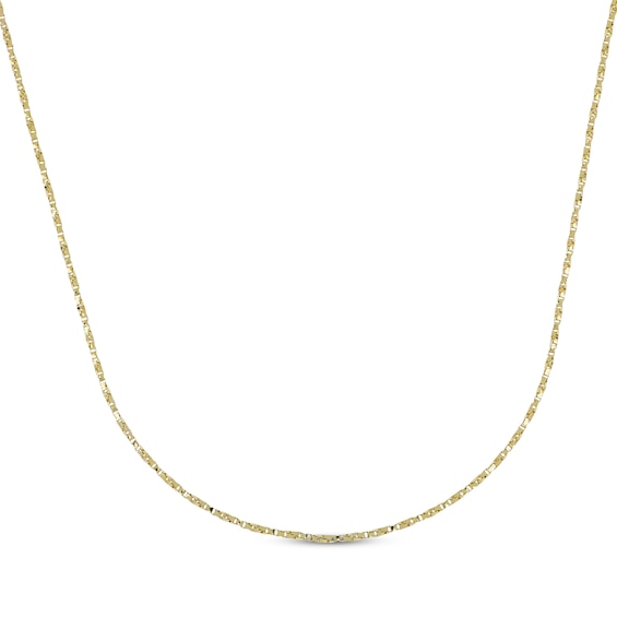 Solid Twist Box Chain Necklace 1.1mm 14K Yellow Gold 18"