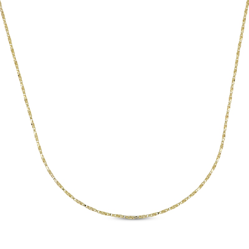 Main Image 1 of Solid Twist Box Chain Necklace 1.1mm 14K Yellow Gold 18&quot;