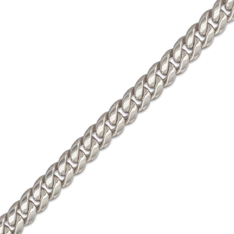 Hollow Cuban Curb Chain Necklace 6.8mm 14K White Gold 22"