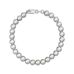 Solid Bead Chain Bracelet 6mm Sterling Silver 7.5&quot;