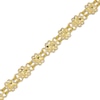 Thumbnail Image 1 of Italian Brilliance Diamond-Cut Flower Link Bracelet 14K Yellow Gold 7.5"