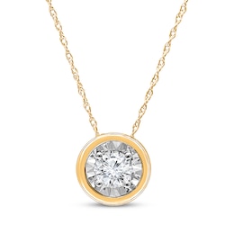 Radiant Reflections Diamond Solitaire Necklace 1/5 ct tw 10K Yellow Gold 18&quot; (J/I3)