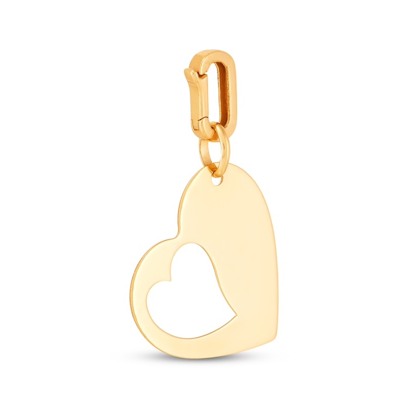 Main Image 4 of Charmed Memories &quot;Mama&quot; Tilted Heart-in-Heart Cutout Charm 10K Yellow Gold