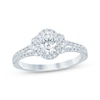 Thumbnail Image 1 of Oval-Cut Diamond Halo Engagement Ring 1 ct tw 14K White Gold