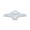 Thumbnail Image 3 of Oval-Cut Diamond Halo Engagement Ring 1 ct tw 14K White Gold