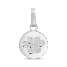 Charmed Memories Paw Print Disc Charm Sterling Silver