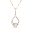 Thumbnail Image 0 of Milestones Diamond Teardrop Necklace 1/4 ct tw 10K Yellow Gold 18"