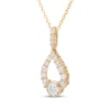 Thumbnail Image 1 of Milestones Diamond Teardrop Necklace 1/4 ct tw 10K Yellow Gold 18"