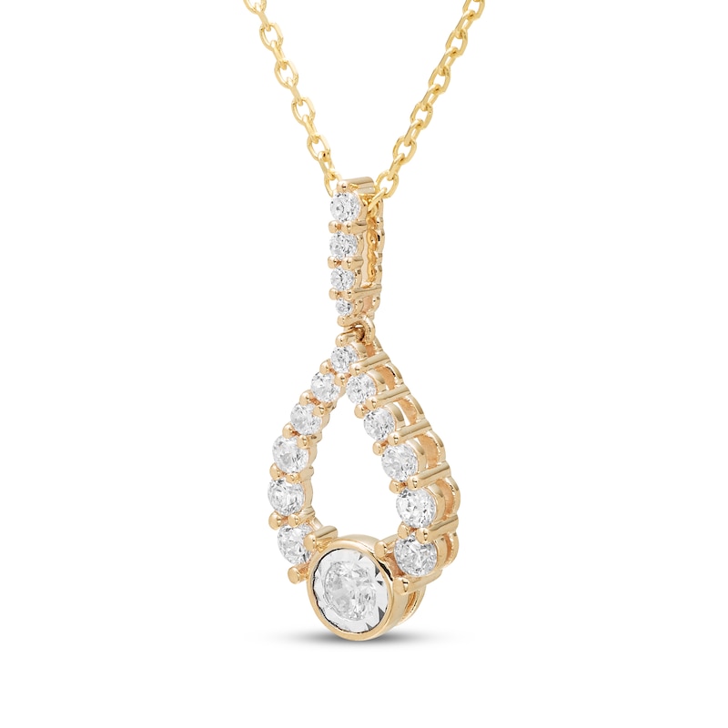 Milestones Diamond Teardrop Necklace 1/4 ct tw 10K Yellow Gold 18"