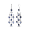 Thumbnail Image 1 of Oval-Cut Blue Lab-Created Sapphire & White Lab-Created Sapphire Chandelier Earrings Sterling Silver