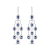 Thumbnail Image 2 of Oval-Cut Blue Lab-Created Sapphire & White Lab-Created Sapphire Chandelier Earrings Sterling Silver