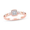 Thumbnail Image 0 of Multi-Diamond Cushion Frame Promise Ring 1/10 ct tw 10K Rose Gold