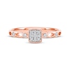 Thumbnail Image 2 of Multi-Diamond Cushion Frame Promise Ring 1/10 ct tw 10K Rose Gold