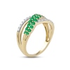 Thumbnail Image 2 of Emerald Ring 1/6 ct tw Diamonds 10K Yellow Gold