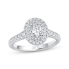 Thumbnail Image 1 of THE LEO Ideal Cut Diamond Oval Halo Engagement Ring 1 ct tw 14K White Gold