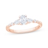 Thumbnail Image 1 of Lab-Grown Diamonds by KAY Oval-Cut & Pear-Shaped Three-Stone Engagement Ring 5/8 ct tw 14K Rose Gold