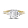 Thumbnail Image 3 of Memories Moments Magic Emerald-Cut & Trapezoid-Cut Lab-Grown Diamond Engagement Ring 2-5/8 ct tw 14K Yellow Gold