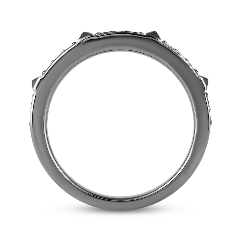 Main Image 2 of Ink & Ice Black & White Diamond Anniversary Ring 1/6 ct tw Black Rhodium-Plated 14K White Gold