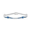 Thumbnail Image 1 of Le Vian Vault Denim Ombré Sapphire Station Bracelet 14K Vanilla Gold 7&quot;