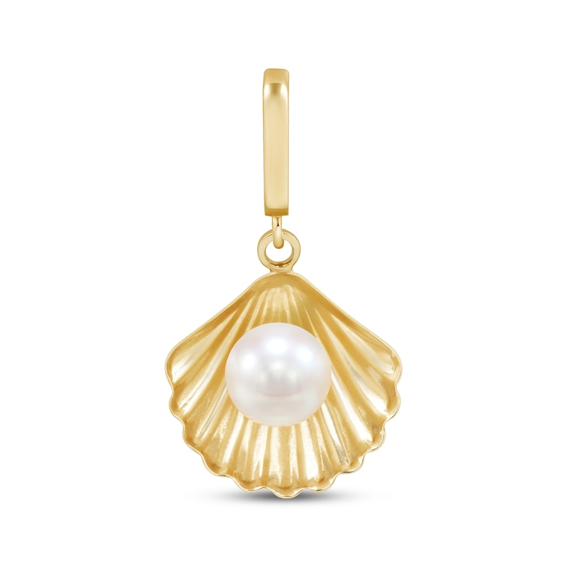 Main Image 1 of Charmed Memories Cultured Pearl & Seashell Charm 10K Yellow Gold