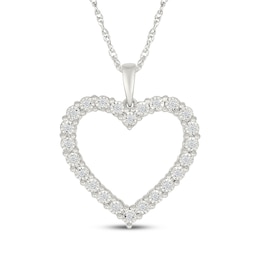 Diamond Heart Necklace 1/10 ct tw 10K White Gold 18&quot;