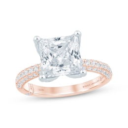 Monique Lhuillier Bliss Princess-Cut Lab-Grown Diamond Engagement Ring 3-5/8 ct tw 18K Two-Tone Gold