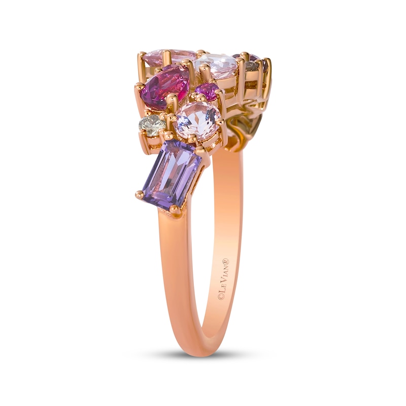 Main Image 3 of Le Vian Pretty in Pink Amethyst, Pink Tourmaline, Morganite & Pink Sapphire Ring 1/15 ct tw Diamonds 14K Strawberry Gold