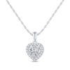 Thumbnail Image 1 of Heart-Shaped & Round-Cut White Lab-Created Sapphire Heart Necklace Sterling Silver 18”