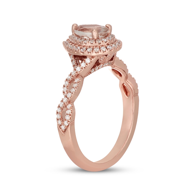 Main Image 2 of Neil Lane Pear-Shaped Morganite & Diamond Engagement Ring 3/8 ct tw 14K Rose Gold