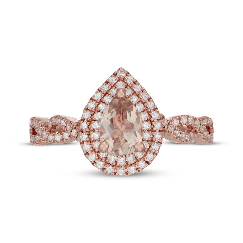 Main Image 3 of Neil Lane Pear-Shaped Morganite & Diamond Engagement Ring 3/8 ct tw 14K Rose Gold