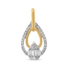 Thumbnail Image 2 of Baguette & Round-Cut Diamond Triple Teardrop Necklace 1/5 ct tw 10K Yellow Gold 18&quot;