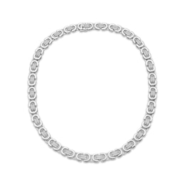 Men's Diamond Link Necklace 2-1/2 ct tw Sterling Silver 20&quot;