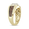 Thumbnail Image 2 of Men's Brown & White Diamond Ring 1 ct tw 10K Yellow Gold