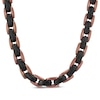 Thumbnail Image 1 of Solid Link Necklace 6.4mm Black & Brown Ion-Plated Stainless Steel 24&quot;