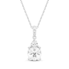 Thumbnail Image 1 of Cushion-Cut White Lab-Created Sapphire Necklace Sterling Silver 18&quot;