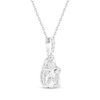 Thumbnail Image 2 of Cushion-Cut White Lab-Created Sapphire Necklace Sterling Silver 18&quot;