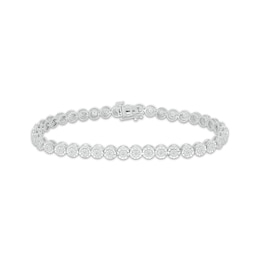 Diamond Circle Link Bracelet 1/4 ct tw Sterling Silver 7&quot;