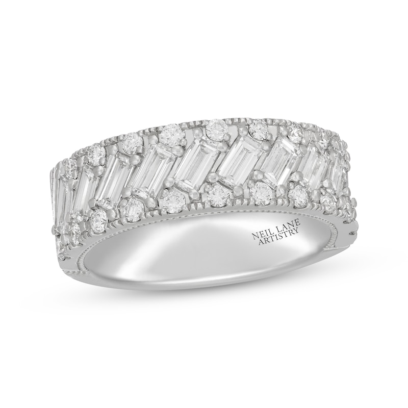 Neil Lane Artistry Baguette & Round-Cut  Lab-Grown diamond Anniversary Ring 1-1/2 ct tw 14K White Gold