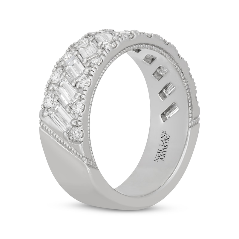 Neil Lane Artistry Baguette & Round-Cut  Lab-Grown diamond Anniversary Ring 1-1/2 ct tw 14K White Gold