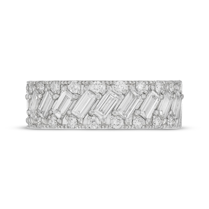 Neil Lane Artistry Baguette & Round-Cut  Lab-Grown diamond Anniversary Ring 1-1/2 ct tw 14K White Gold