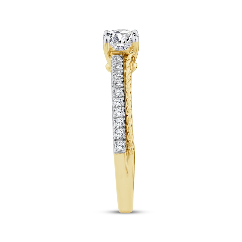 Main Image 2 of Threads of Love Round-Cut Diamond Engagement Ring 5/8 ct tw 14K Two-Tone Gold