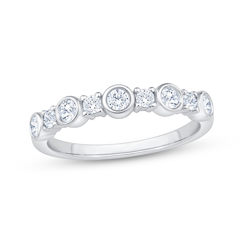 Main Image 1 of Lab-Grown Diamonds by KAY Bezel-Set Anniversary Ring 1/2 ct tw 14K White Gold