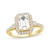 Thumbnail Image 1 of Threads of Love Emerald-Cut Lab-Grown Diamond Halo Engagement Ring 2-1/2 ct tw 14K Yellow Gold