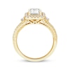 Thumbnail Image 3 of Threads of Love Emerald-Cut Lab-Grown Diamond Halo Engagement Ring 2-1/2 ct tw 14K Yellow Gold