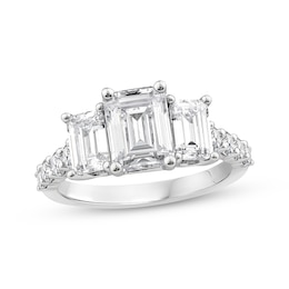 Memories Moments Magic Emerald-Cut Lab-Created Diamond Three-Stone Engagement Ring 3-1/2 ct tw 14K White Gold