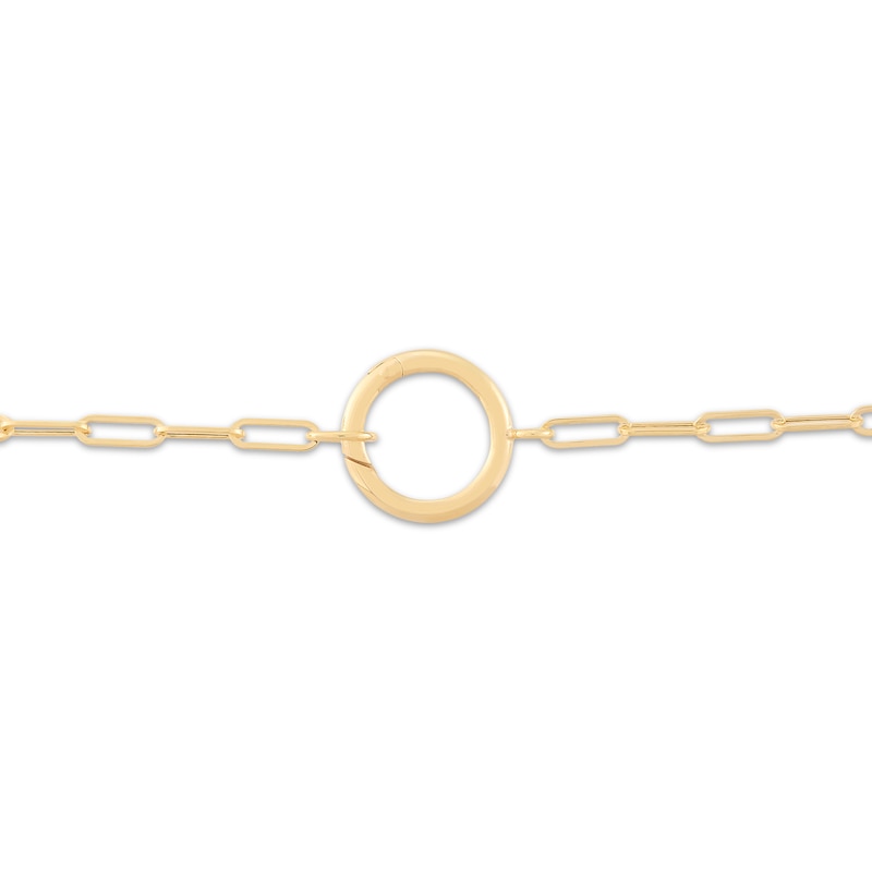 Main Image 3 of Hollow Paperclip Chain Necklace with O-Ring Clasp 10K Yellow Gold 17&quot;