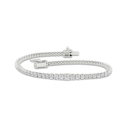 Lab-Grown Diamonds by KAY Graduating Tennis Bracelet 3 ct tw 10K White Gold 7&quot;